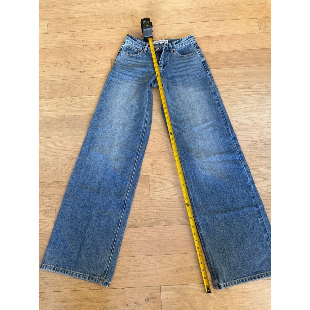 Sky Dolls Tall Women Baggy Straight Leg Jeans Medium Wash Blue 100% Cotton XS - Picture 6 of 12